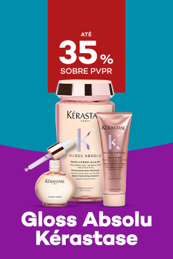 Gama Gloss Absolu da marca Kérastase com destaque promocional de até 35% sobre preço de Venda ao Público Recomendado
